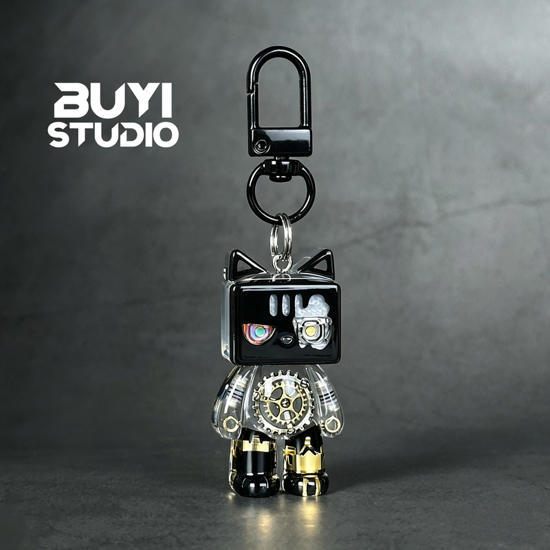 Buyi Original Punk Mechanical Cat Keychain Transparent Gear Car Bag Pendant Creative Trendy Toy Birthday Gift Buyi Original Punk Mechanical Cat Keychain Transparent Gear Car Bag Pendant Creative Trendy Toy Birthday Gift