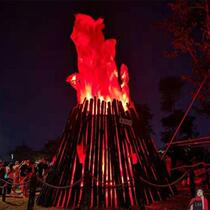 LED simulation vertical large flame lamp bonfire party electronic brazier lamp opening celebration KTV bar stage lighting
