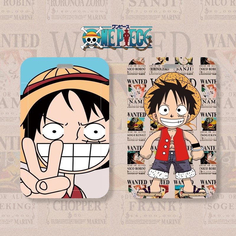 Student campus meal card bus card set subway protective cover access control cute document male pirate king Ruff with lanyard