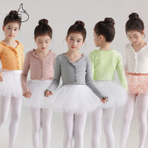 Childrens wavy sweater base training suit long-sleeved top ballet dance gym suit warm jacket