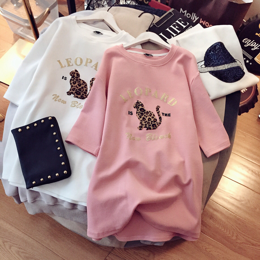 Short sleeve T - shirts 2022 new loose casual coat and Han edition pure cotton tops mid - long summer tide