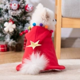 Кошка Рождественская Кейп -Собака одежда маленькая и средняя собака Тедди Бишон Померанский щенк Праздничный праздничный наряд