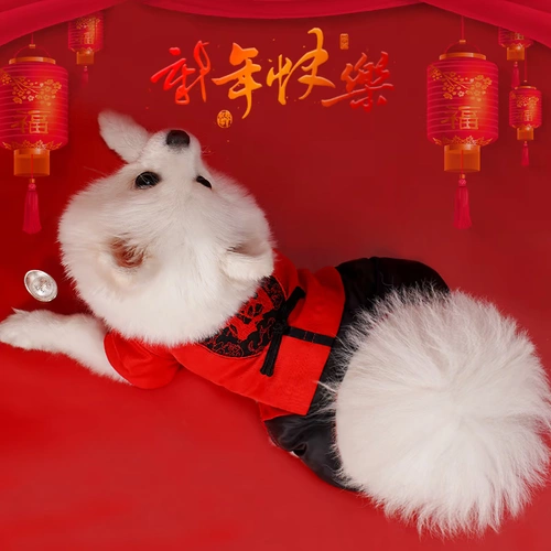 Собачья одежда Новый год Тедди Тедди Бим Бумей маленькая собака четыре фута утолщенные теплые зимние кошки Новый год