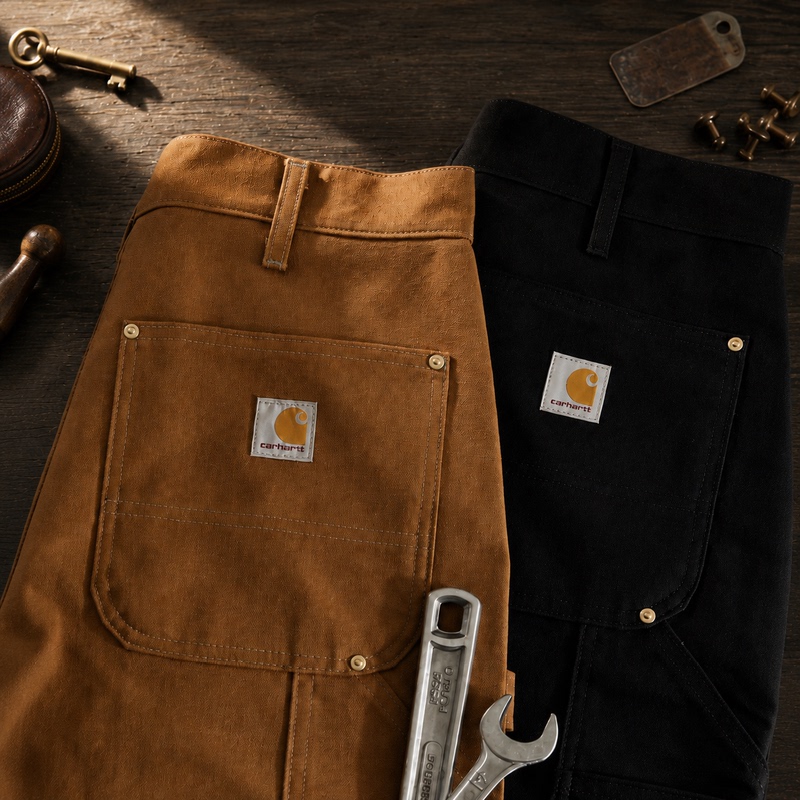 Carhartt B01 American Heavy-Duty Canvas Double-Knee Work Pants for Men, Loose Straight-Leg Casual Lumberjack Pants