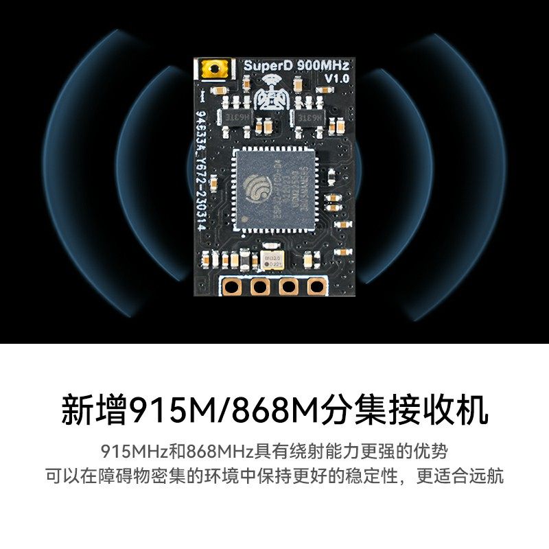 BETAFPV SuperD分集接收機穿越機FPV長距離ELRS 2.4G/915/868MHz