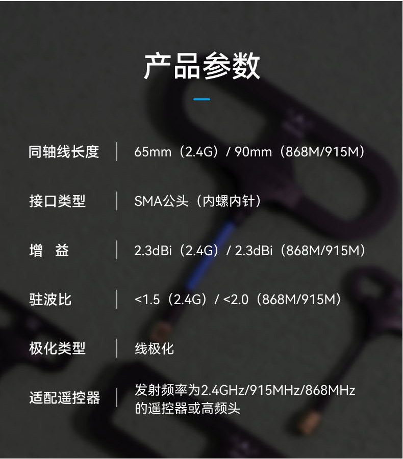 BETAFPV Loop全向天線高增益穿越機長距離高頻頭2.4/915/868GHz
