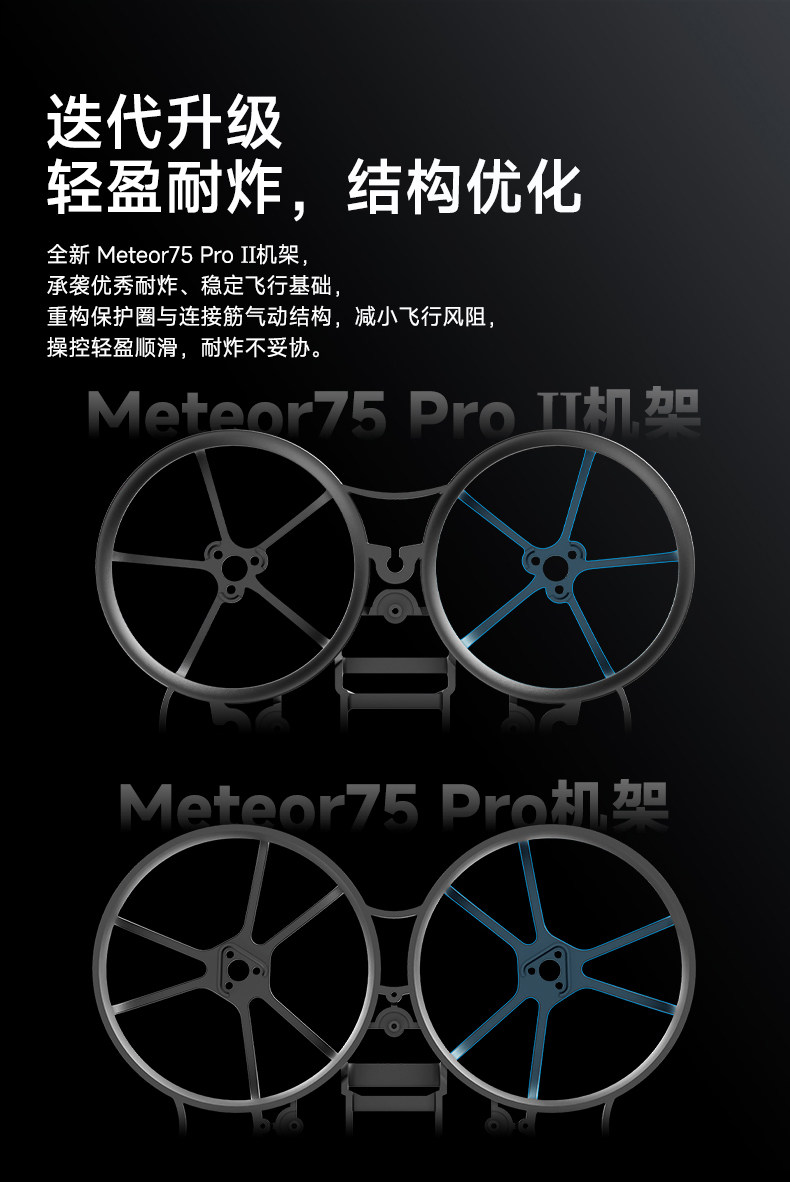 BETAFPV Meteor75 Pro II 機架fpv穿越機航模圈圈整機飛行器配件