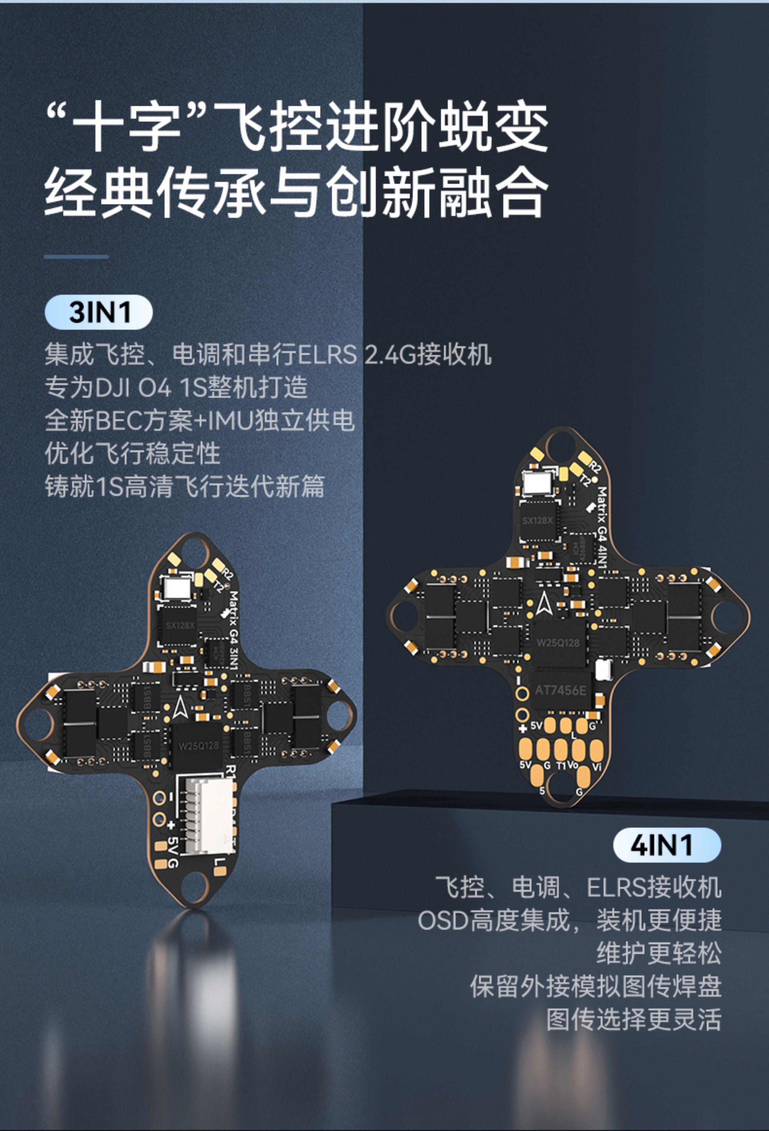 BETAFPV Matrix 1S飛控整合電調一體aio模組適用O4/模擬圖傳