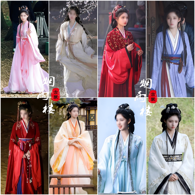 Hanfu Set with Large Flowing Sleeves, Same Style as Amy Shejia Yu from the Film and Tv Series, Stage Performance Costume, Studio Photo Shoot Outfit