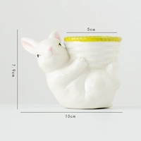 Лоток для яиц с розовыми ушками и кроликами в одной коробке (белый, зеленый)