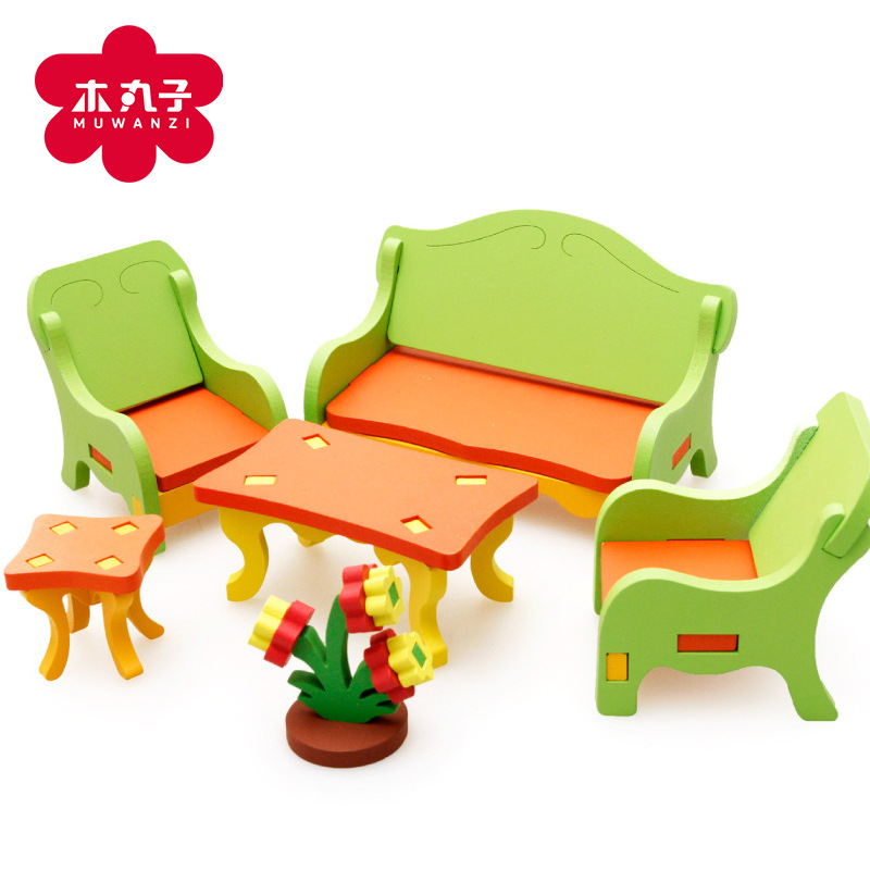 3D model wooden three-dimensional parquet drawing board children puzzle force wooden toy male baby girl over 2-3-6 years old