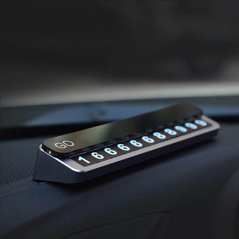 Car temporary parking plate moving car number plate custom logo creative hidden metal GD parking plate car supplies