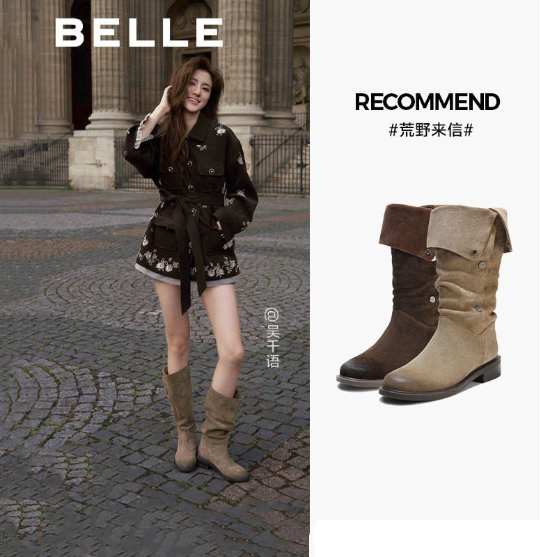 Belle Women's Boots Winter New Wilderness Letter Western Cowboy Boots Fleece-Lined Snow Boots Simple Long Boots 3Qfc3D Belle Women's Boots Winter New Wilderness Letter Western Cowboy Boots Fleece-Lined Snow Boots Simple Long Boots 3Qfc3D