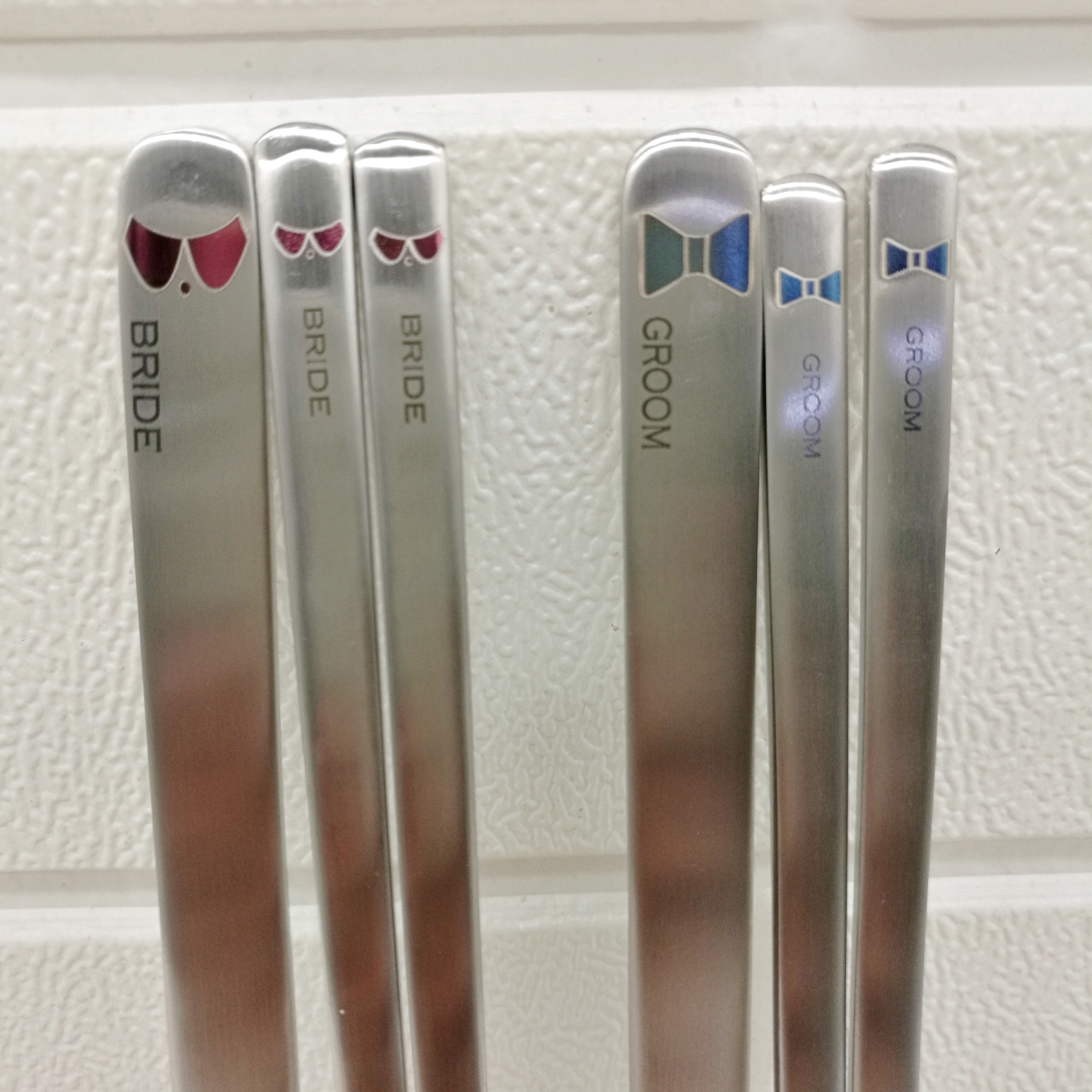 The bride and groom Korea imported 18-10 stainless steel solid flat chopsticks spoon tableware traditional Korean style