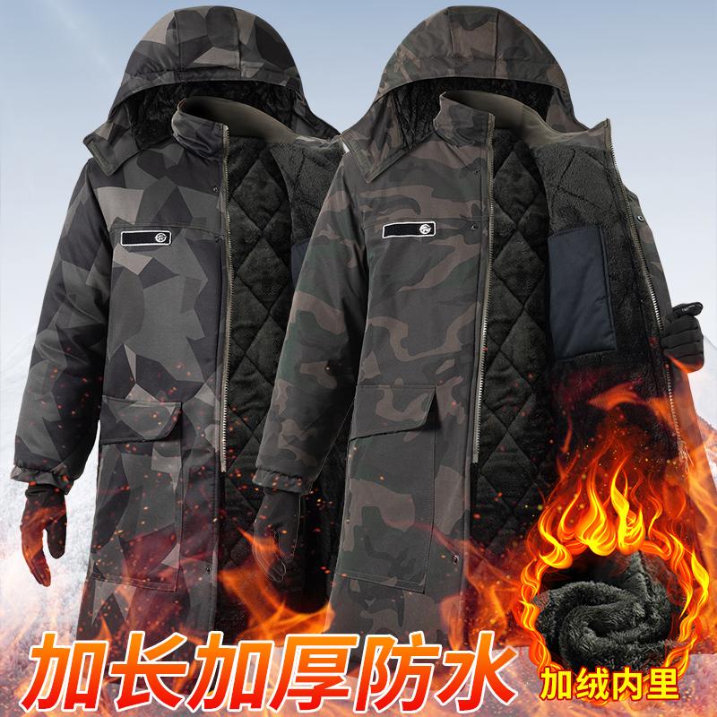 Camouflage Coat, Cotton Jacket, Men's Winter Thickened Long Cotton Coat, Cold-Proof Clothing, Warm and Windproof, Labor Protection Workwear Cotton Jacket Camouflage Coat, Cotton Jacket, Men's Winter Thickened Long Cotton Coat, Cold-Proof Clothing, Warm and Windproof, Labor Protection Workwear Cotton Jacket