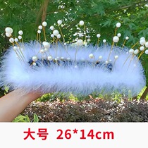 Newly upgraded car anti-slip mat high temperature resistant creative and cute car accessories with pearl feather mat car supplies