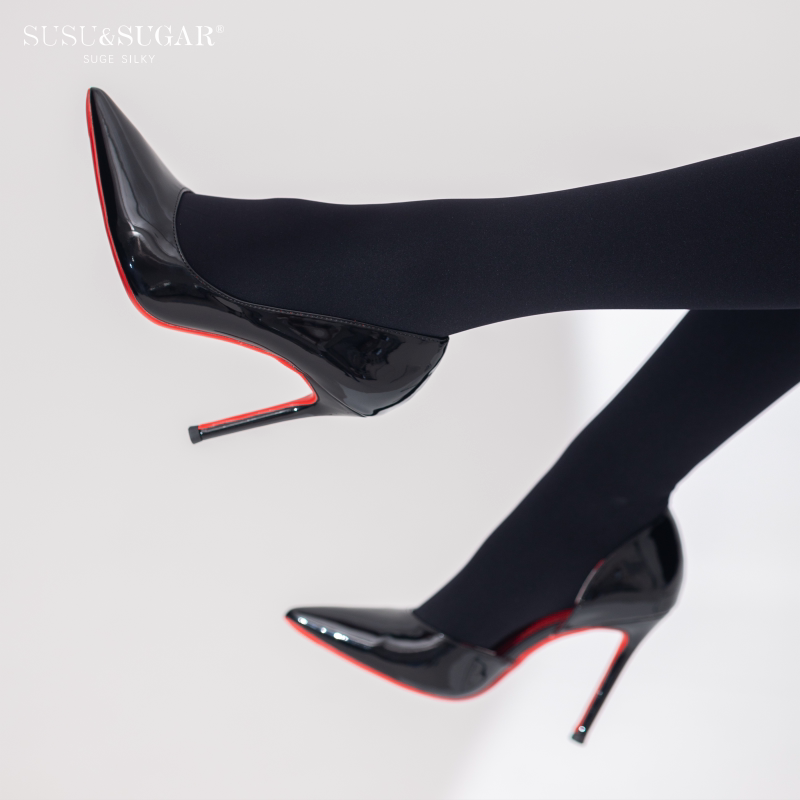 Sugar'Light Velvet' 80D Velvet Smooth Seamless Crotch Tights Autumn and Winter Thick Black Aesthetic Pantyhose
