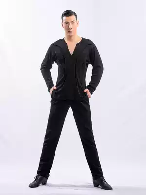Dongxin dance clothes Latin dance front and back wear long-sleeved shirt male Latin national standard dance professional dance uniform