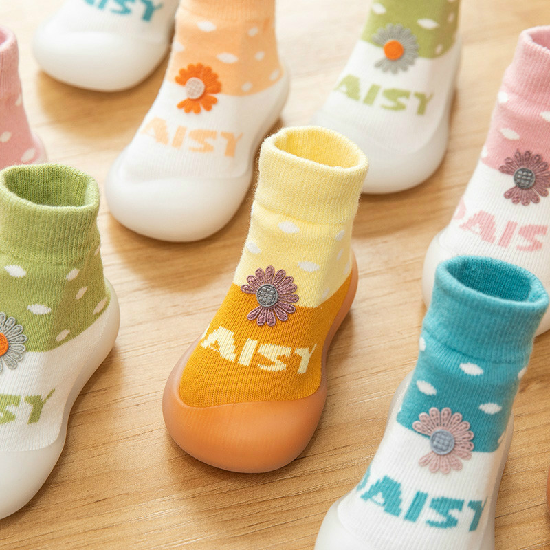 Baby Toddler Shoes for Spring, Autumn, and Winter, Non-Slip Floor Shoes and Socks with Rubber Soles, Waterproof Children's Indoor and Outdoor Early Education Shoes, Anti-Slip