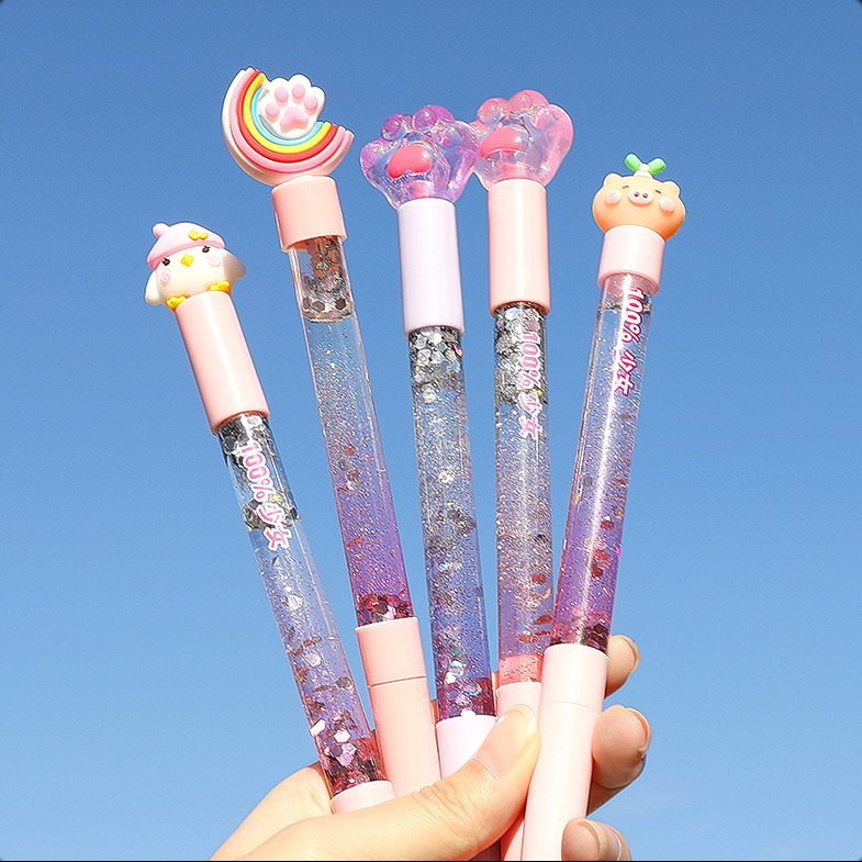 Flash Quicksand pen Net red cartoon little fairy cute super cute Water-based pen Gel pen Girl heart student stationery supplies