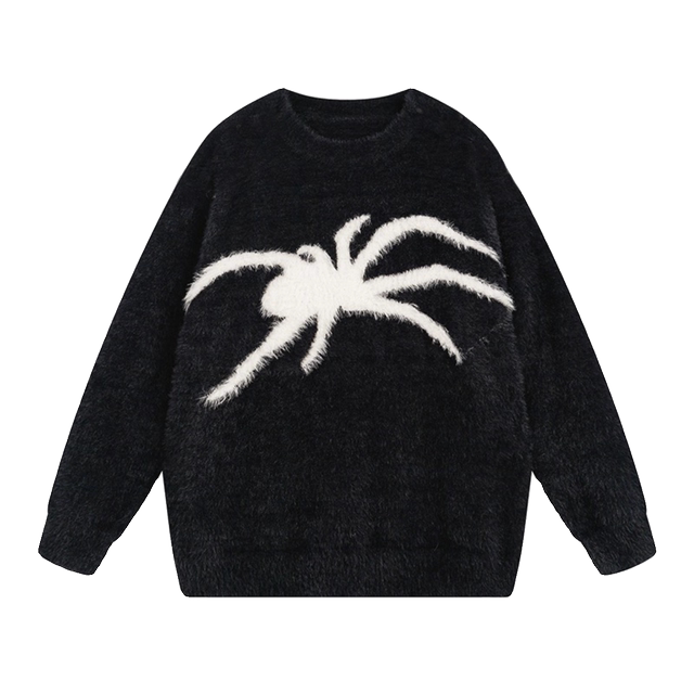 RASP ຄົນອັບເດດ: ແຫ່ງຊາດສູງ streets mohair spider sweater ສໍາລັບຜູ້ຊາຍແລະແມ່ຍິງວ່າງບໍ່ສະບາຍດູໃບໄມ້ລົ່ນແລະລະດູຫນາວຄູ່ຜົວເມຍ pullover ຄໍຮອບ sweater