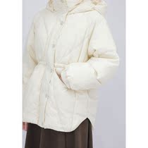 Sister Hu 2022 Winter White Duck Down Hooded Down Jacket Womens New Winter New Waist Slim Thickened Jacket