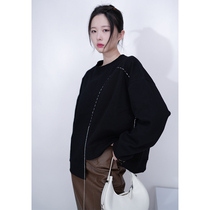 Sister Hus handmade string color stitching niche design trendy splicing sweater 2022 autumn and winter new style
