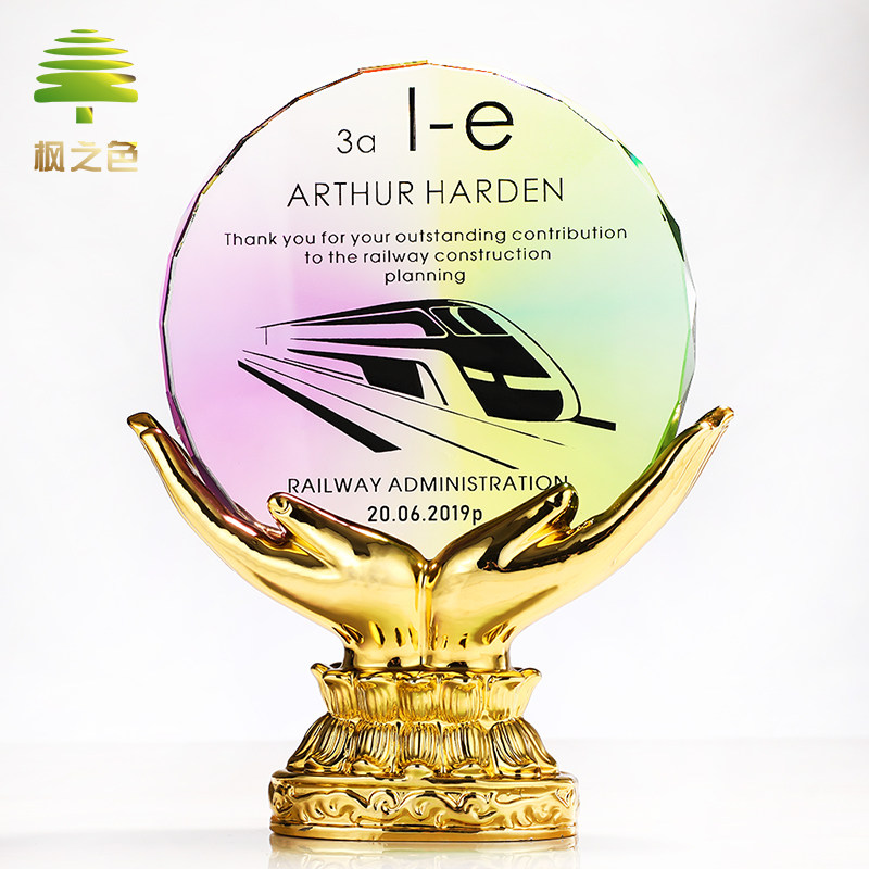 Care Crystal Trophy Customized Charity Activity Memorial Awards Contribution Award Making