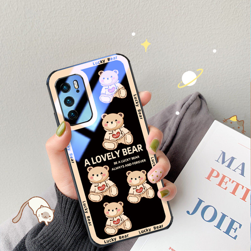 Huawei p40 mobile phone protection shell tide card glass p30 protective sleeve Puppet cubear cute female net red new silicone Huawei p40pro full package anti-fall p30pro suitable for creative pro ultra-thin
