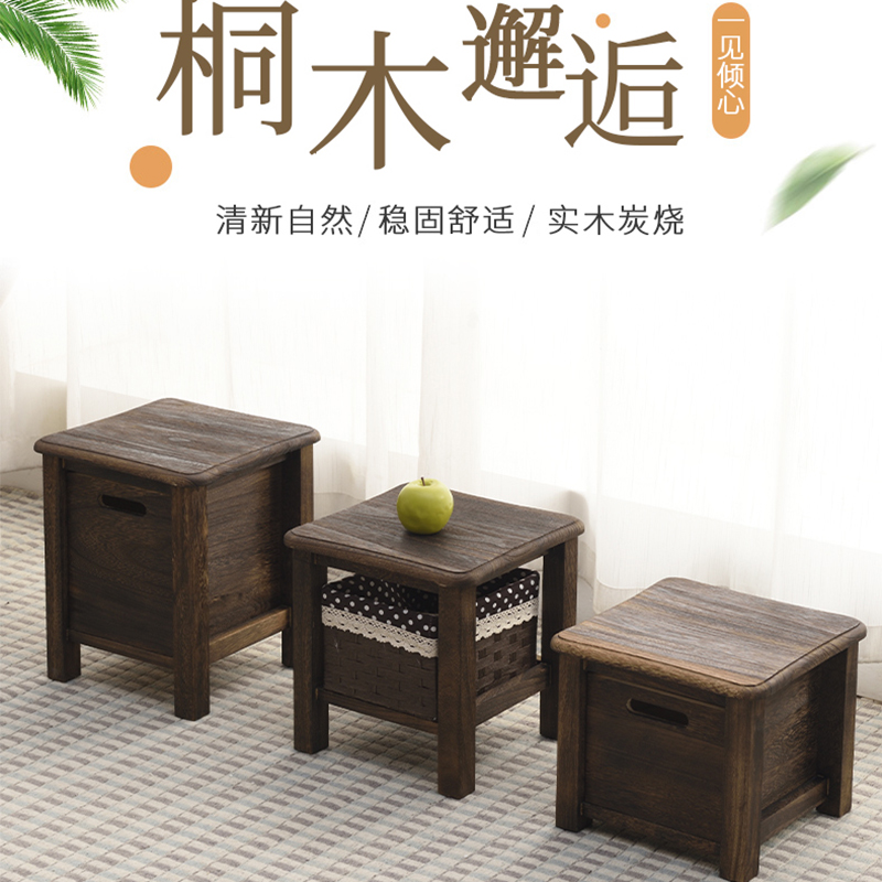 All-solid wood household small stool living room retro-changing footstool adult tea table bench for children's living room bench