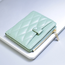 Small lambskin short wallet with small wallet card bag Erin and one woman genuine leather Japan-ROK delicate and small folding multifunctional zero wallet