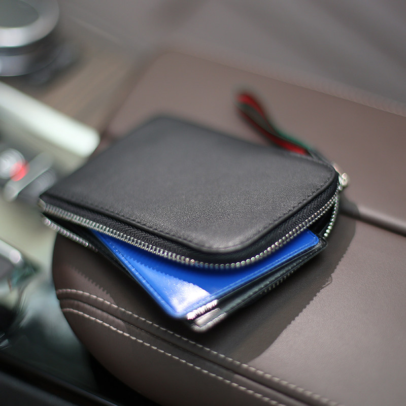 2021 new ultra-thin genuine leather driver's license bag burglar-proof swipe head layer cow leather short clip men's purse