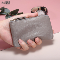 Genuine Leather Zero Wallet Woman Little Mini Bull Leather Short double zipped key Jane about small wallet coins small and zero money bag