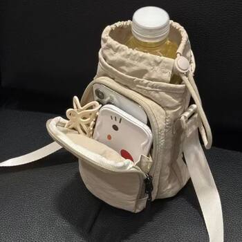 Spring outing lightweight mobile phone crossbody bag shoulder bag male and female student water bottle outdoor sports portable leisure water cup small bag