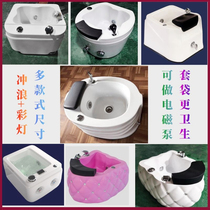 Surfing massage]Acrylic foot wash basin foot bath surfing tub electric foot soak colorful lamp foot massage Nail SPA