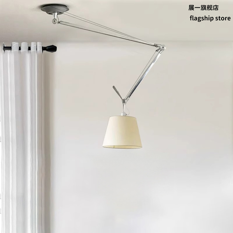 Nordic Style Creative Swing Arm Pendant Light for Dining Room, Bedroom, Study, Designer Long Arm Retractable Adjustable Movable Folding Chandelier