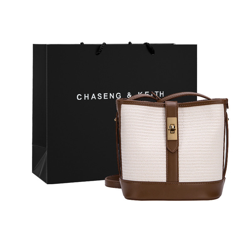 Bucket bag women's 2022 new explosion style stitching high-quality large-capacity commuter all-match one-shoulder messenger commuter women's bag