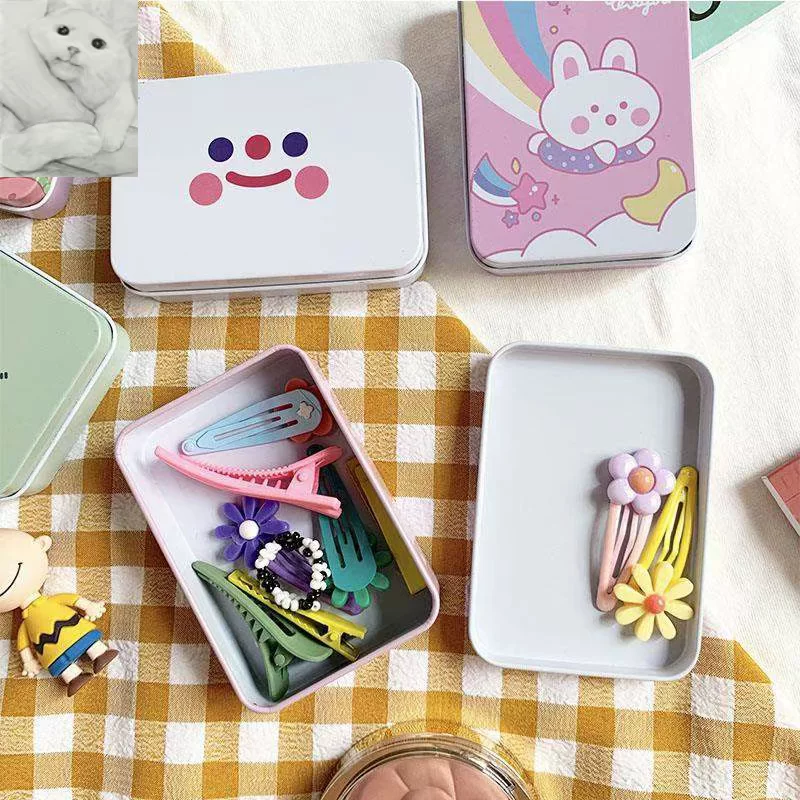 Brand storage box, small tin box, handheld storage system, stationery, internet celebrity