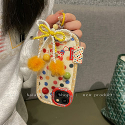 Autumn and winter colorful polka dots suitable for Apple 14 mobile phone case, Keling lanyard, iphone15promax, new 13pro leather, 12pro women's model, 14promax, Apple 11 protective cover