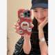 틈새 레드 체크 무늬 모조 다이아몬드 고양이 토끼 선글라스 Apple 16promax 휴대 전화 케이스 iPhone 13 New 15 Women 14Pro 괄호 16Pro 더블 레이어 안티 폴 휴대 전화 케이스