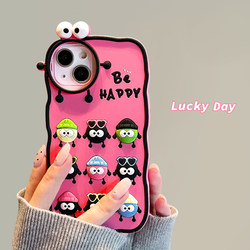 Briquette expression~Funny cartoon suitable for iPhone15 Apple 13promax mobile phone case 12 new style 11 silicone plus funny 13Promax women's model 12Pro all-inclusive 14 anti-fall protective cover