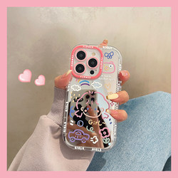 Japanese and Korean ins cute mirror graffiti girl suitable for Apple 14 mobile phone case iphone13pro female new trend 12promax makeup mirror 11 all-inclusive max high-end niche protective cover