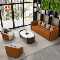 Light luxury modern sales office negotiate reception sofa coffee table combination hotel lobby double-three card seat furniture customization