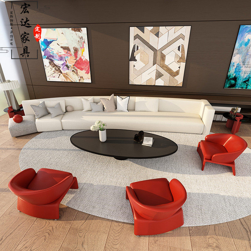 Sales Office Negotiation Sofa Simple Modern Club Hotel Lobby Leisure Area Reception Multi-person Sofa Chair Combination