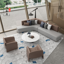 Hotel lobby reception corner curved sofa combination light luxury beauty salon rest area sales office negotiation deck