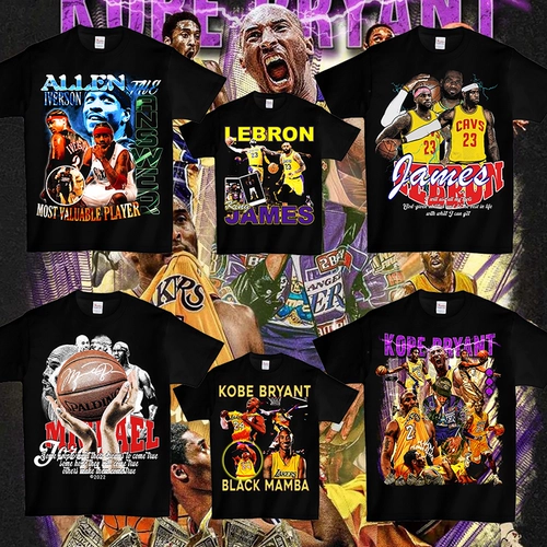 2024 NBA Мужчины и женские футболки баскетбол Kobe, Леброн Джеймс Свободный хлопковой футболка с круглой шеей 1-106