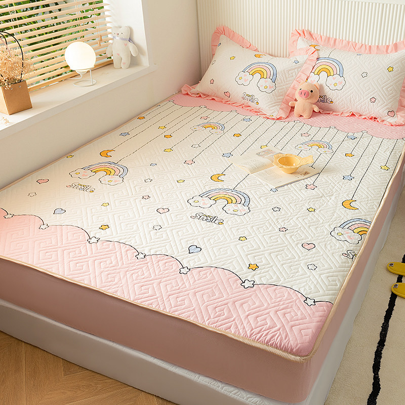 New cotton bedding single piece cotton cotton three piece of children cute thick Simons mattress protective cover