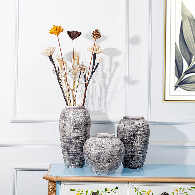 Simply modern ceramic vase fitting small number of desktop vase new Chinese retro-fresh flowerpot
