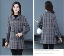 Middle Aged Mother R Dress Spring H Autumn Wind Clothes Plaid Jacket Woman New Middle Aged 4050-year-old Middle-aged Fashion Blouse