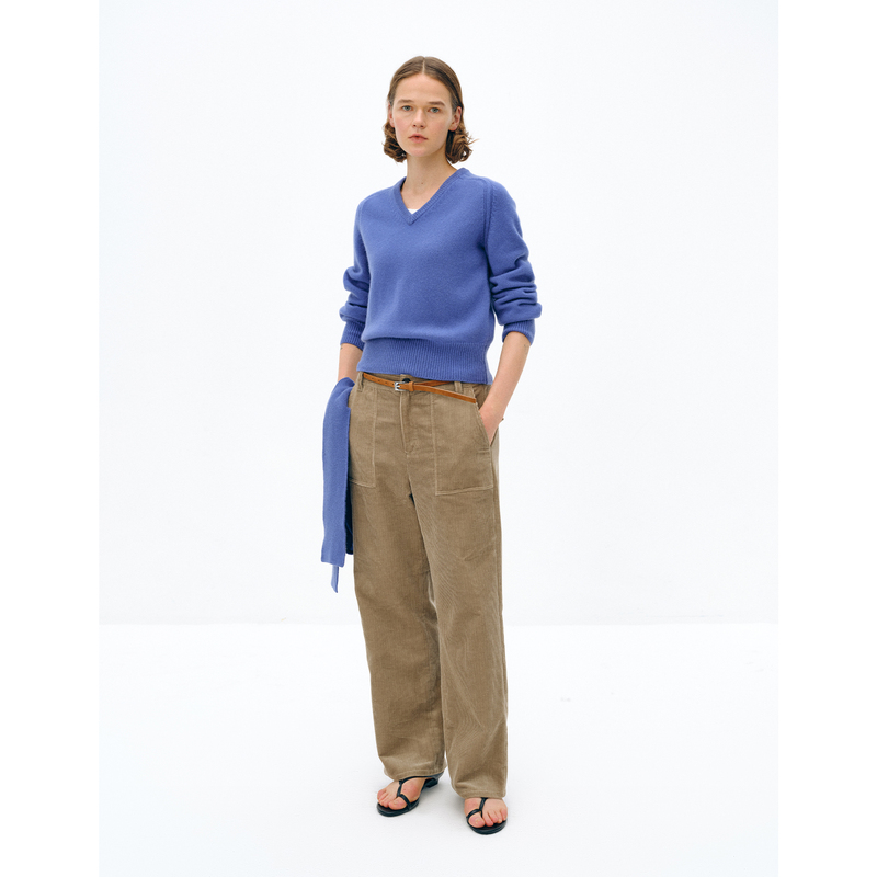 Made of Senses New Autumn and Winter V Neck Women's Blue Loose Knitwear Autumn Knitted Pullover Knitwear Made of Senses New Autumn and Winter V Neck Women's Blue Loose Knitwear Autumn Knitted Pullover Knitwear